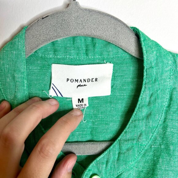 Tuckernuck Lydell Sea Green Linen Maxi Shirt Dress Beach Vacation Boho Sz M - Picture 3 of 5